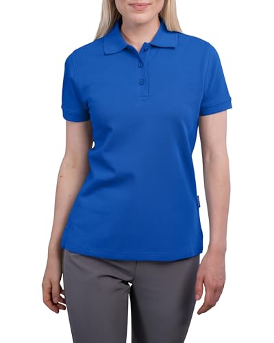 HRM Premium Damen Heavy Polo - Royalblau, Gr. 4XL - 100% Baumwolle, Bis 60°C Waschbar - Hochwertiges & Nachhaltiges Polohemd - Workwear von HRM
