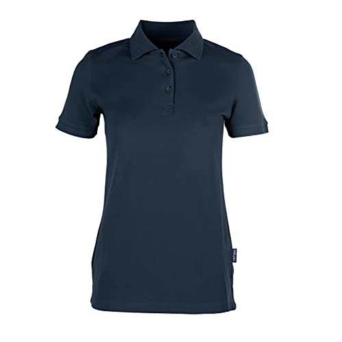 HRM Damen Heavy Stretch Polo, navy, Gr. XS I Premium Polo-Shirt Damen aus 95% Baumwolle & 5% Elasthan I Basic Polohemd bis 40°C waschbar I Hochwertige & nachhaltige Damen-Oberteile I Workwear von HRM