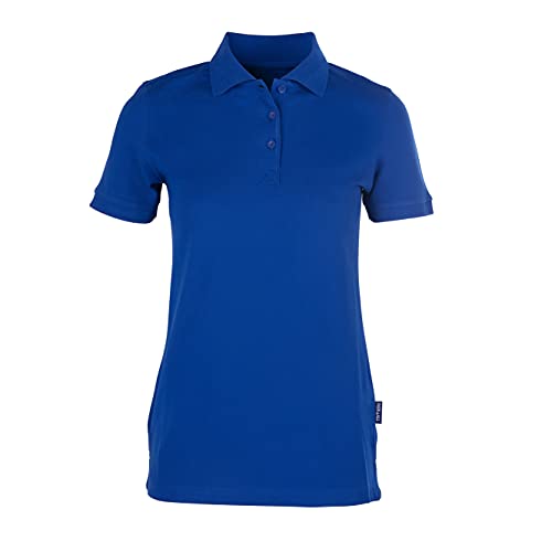 HRM Damen Heavy Stretch Polo, royalblau, Gr. L I Premium Polo-Shirt Damen aus 95% Baumwolle & 5% Elasthan I Basic Polohemd bis 40°C waschbar I Hochwertige & nachhaltige Damen-Oberteile I Workwear von HRM