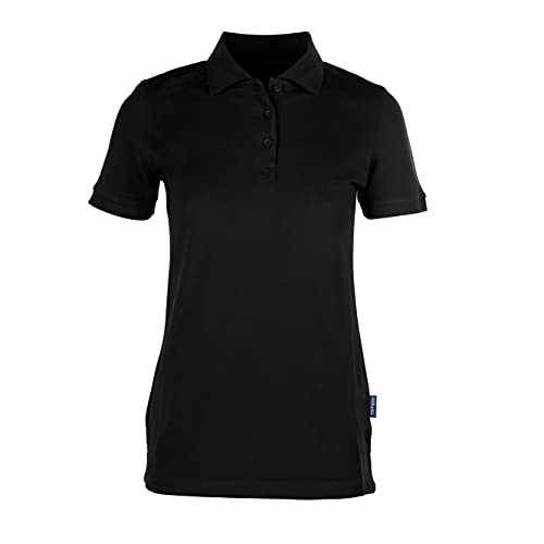 HRM Damen Heavy Stretch Polo, schwarz, Gr. 4XL I Premium Polo-Shirt Damen aus 95% Baumwolle & 5% Elasthan I Basic Polohemd bis 40°C waschbar I Hochwertige & nachhaltige Damen-Oberteile I Workwear von HRM