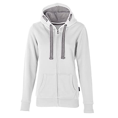 HRM Damen Hooded Jacket, offwhite, Gr. 5XL I Premium Kapuzenjacke Damen mit Kontrast-Innenfutter I Basic Hoodie mit Reißverschluss I Zip Hoodie I Hochwertige & nachhaltige Damen-Oberteile von HRM