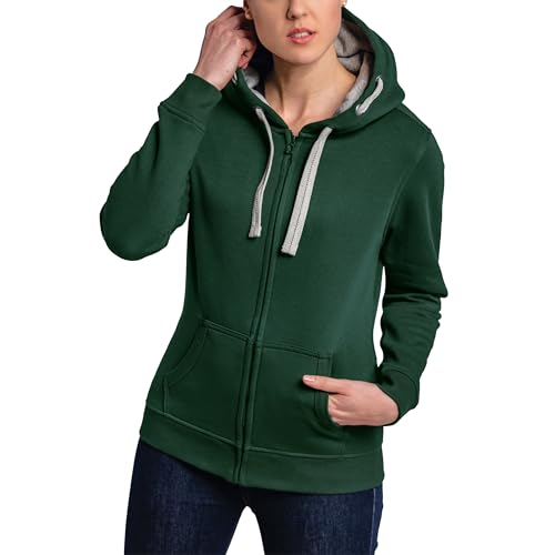 HRM Damen Jacket F Hoodie, Bottle-Green, XL EU von HRM