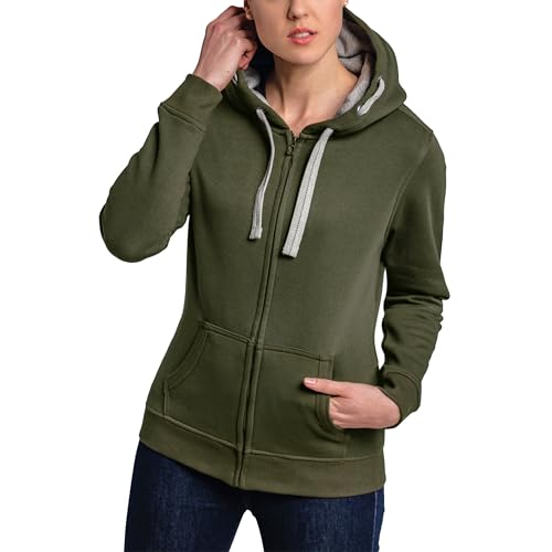 HRM Damen Jacket F Hoodie, Olive, L EU von HRM