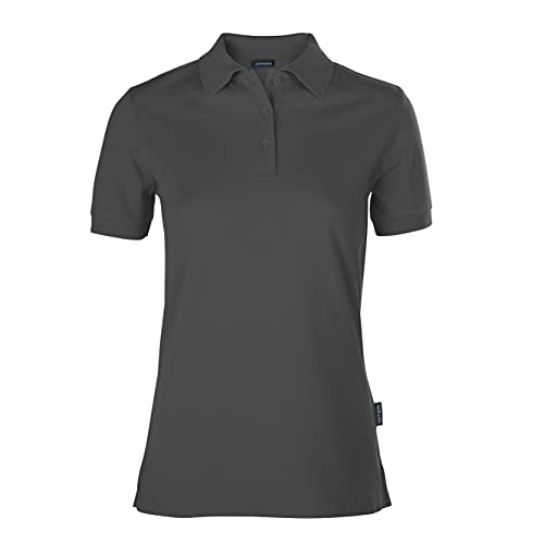 HRM Damen Luxury Polo, dunkelgrau, Gr. 2XL I Premium Polo-Shirt Damen aus 100% Baumwolle I Basic Polohemd bis 60°C farbecht waschbar I Hochwertige & nachhaltige Damen-Oberteile von HRM