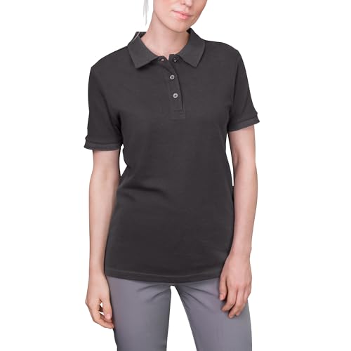 HRM Luxury Polo Damen, Dunkelgrau, Gr. 3XL - Premium Polo-Shirt aus 100% Baumwolle, Basic Polohemd bis 60°C Farbecht Waschbar, Hochwertiges & Nachhaltiges Oberteil von HRM