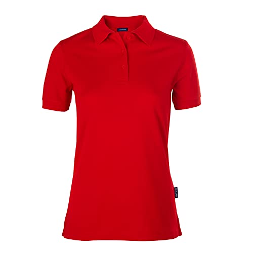 HRM Damen Luxury Polo, rot, Gr. 2XL I Premium Polo-Shirt Damen aus 100% Baumwolle I Basic Polohemd bis 60°C farbecht waschbar I Hochwertige & nachhaltige Damen-Oberteile von HRM