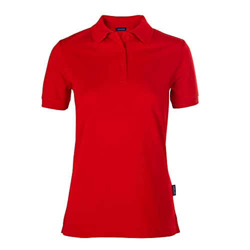 HRM Damen Luxury Polo, rot, Gr. XL I Premium Polo-Shirt Damen aus 100% Baumwolle I Basic Polohemd bis 60°C farbecht waschbar I Hochwertige & nachhaltige Damen-Oberteile von HRM