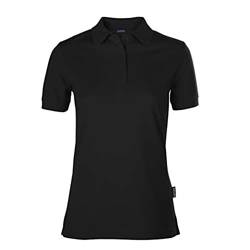 HRM Damen Luxury Polo, schwarz, Gr. 5XL I Premium Polo-Shirt Damen aus 100% Baumwolle I Basic Polohemd bis 60°C farbecht waschbar I Hochwertige & nachhaltige Damen-Oberteile von HRM