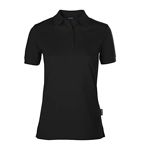 HRM Damen Luxury Polo, schwarz, Gr. XS I Premium Polo-Shirt Damen aus 100% Baumwolle I Basic Polohemd bis 60°C farbecht waschbar I Hochwertige & nachhaltige Damen-Oberteile von HRM