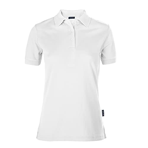 HRM Damen Luxury Polo, weiß, Gr. 4XL I Premium Polo-Shirt Damen aus 100% Baumwolle I Basic Polohemd bis 60°C farbecht waschbar I Hochwertige & nachhaltige Damen-Oberteile von HRM