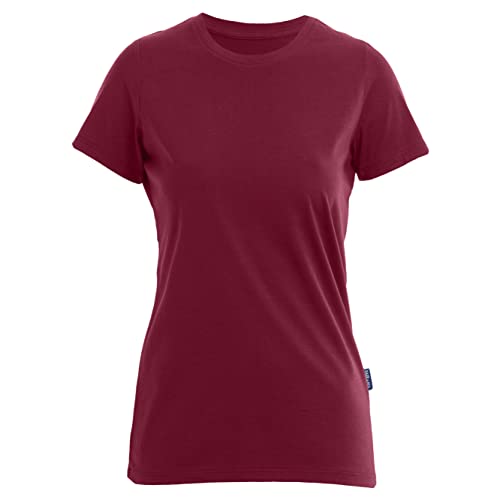 HRM Damen Luxury Round F T-Shirt, Bordeaux/Burgundy, L von HRM