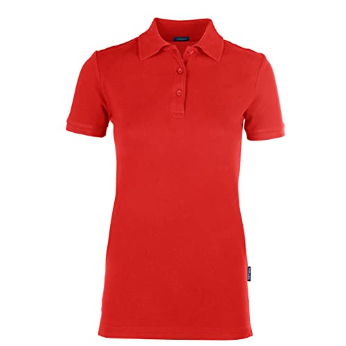 HRM Damen Luxury Stretch Polo, rot, Gr. XS I Premium Polo-Shirt Damen aus 95% Baumwolle & 5% Elasthan I Basic Polohemd bis 40°C farbecht waschbar I Hochwertige & nachhaltige Damen-Oberteile von HRM