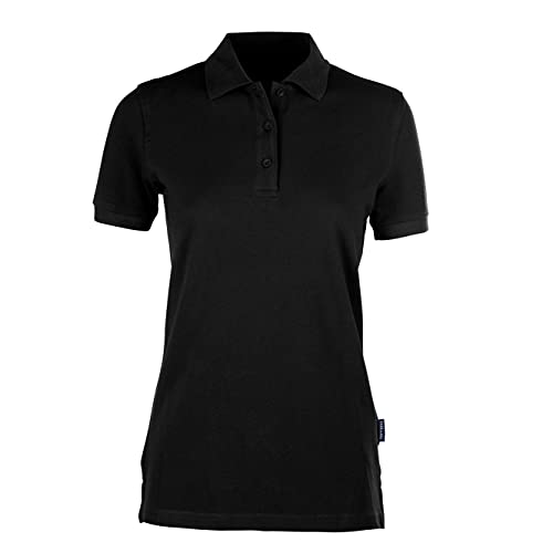 HRM Damen Heavy Polo, schwarz, Gr. L I Premium Polo-Shirt Damen aus 100% Baumwolle I Basic Polohemd bis 60°C waschbar I Hochwertige & nachhaltige Damen-Oberteile I Workwear von HRM