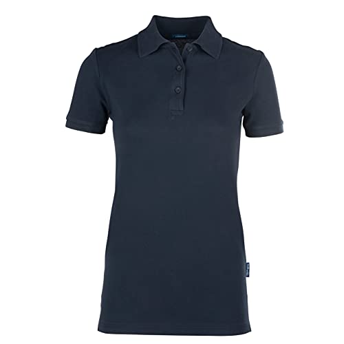 HRM Damen Luxury Stretch Polo, navy, Gr. M I Premium Polo-Shirt Damen aus 95% Baumwolle & 5% Elasthan I Basic Polohemd bis 40°C farbecht waschbar I Hochwertige & nachhaltige Damen-Oberteile von HRM