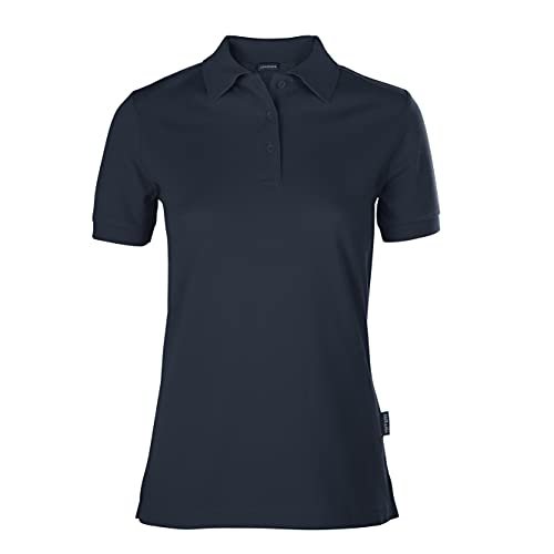 HRM Damen Luxury Polo, Navy, Gr. L I Premium Polo-Shirt Damen aus 100% Baumwolle I Basic Polohemd bis 60°C farbecht waschbar I Hochwertige & nachhaltige Damen-Oberteile von HRM