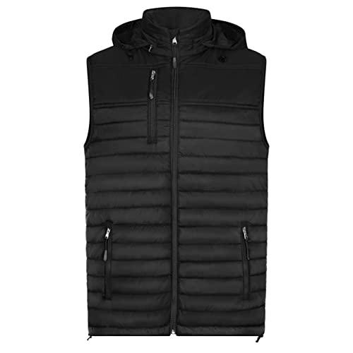 HRM Herren 1301 Men s Hooded Performance Body Warmer, Schwarz, 3XL EU von HRM