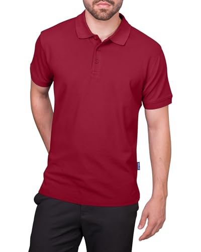 HRM Herren Heavy Polo, bordeaux, Gr. 5XL I Premium Polo Shirt Herren aus 100% Baumwolle I Basic Polohemd bis 60°C waschbar I Hochwertige & nachhaltige Herren-Bekleidung I Workwear von HRM