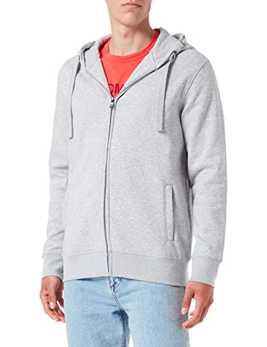 HRM Herren 707 Premium Hooded Jacket I Fair Trade Kapuzenjacke, 320 g/m² I Aus 70% Baumwolle & 30% recyceltem Polyester, Grey-Melange, 4XL von HRM