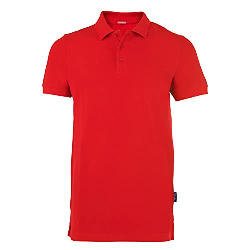 HRM Herren Heavy Performance Polo, rot, Gr. M I Premium Polo Shirt Herren I Basic Polohemd bis 60°C waschbar I Hochwertige & nachhaltige Herren-Bekleidung I Workwear von HRM