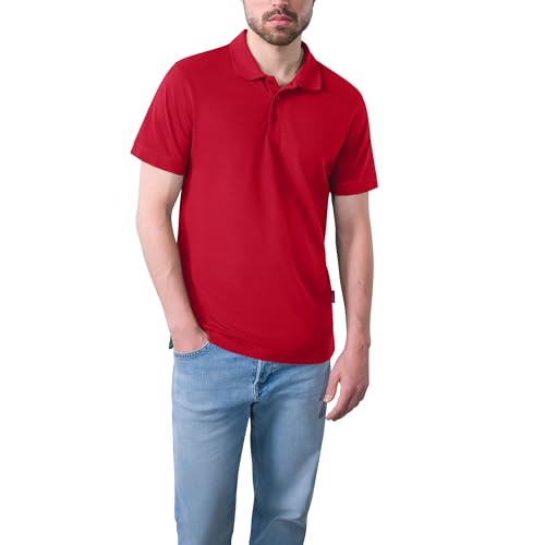 HRM Heavy Performance Polo für Herren, Rot, Gr. 5XL - Premium Poloshirt, Bis 60°C Waschbar, Hochwertige & Nachhaltige Workwear von HRM