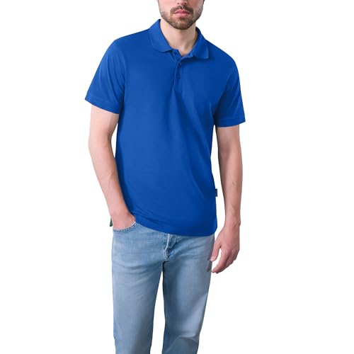 HRM Premium Herren Heavy Performance Polo - Royalblau, Gr. S - Basic Polohemd Bis 60°C Waschbar - Hochwertige & Nachhaltige Workwear von HRM