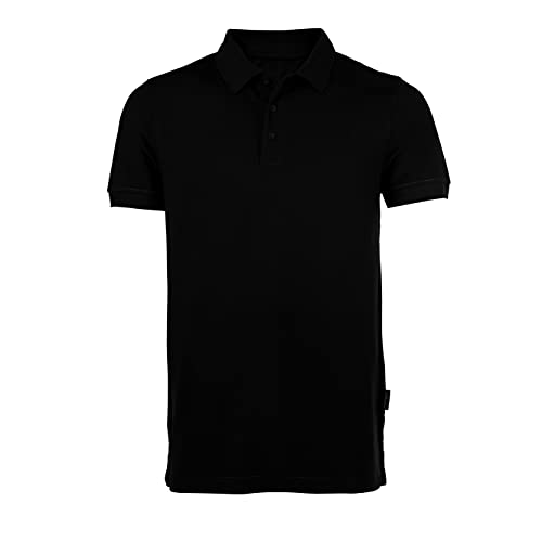 HRM Herren Heavy Polo, schwarz, Gr. L I Premium Polo Shirt Herren aus 100% Baumwolle I Basic Polohemd bis 60°C waschbar I Hochwertige & nachhaltige Herren-Bekleidung I Workwear von HRM