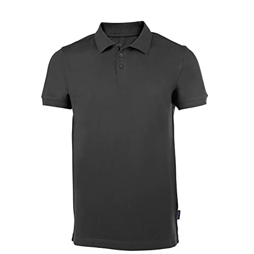 HRM Herren Heavy Stretch Polo, dunkelgrau, Gr. M I Premium Polo Shirt Herren aus 95% Baumwolle & 5% Elasthan I Basic Polohemd bis 40°C waschbar I Hochwertige & nachhaltige Herren-Kleidung I Workwear von HRM