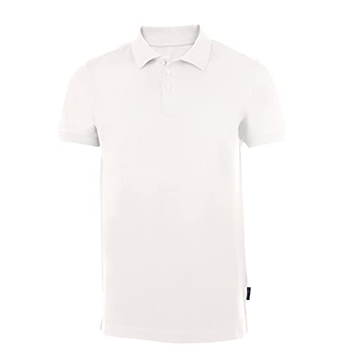 HRM Herren Heavy Stretch Polo, weiß, Gr. 2XL I Premium Polo Shirt Herren aus 95% Baumwolle & 5% Elasthan I Basic Polohemd bis 40°C waschbar I Hochwertige & nachhaltige Herren-Kleidung I Workwear von HRM