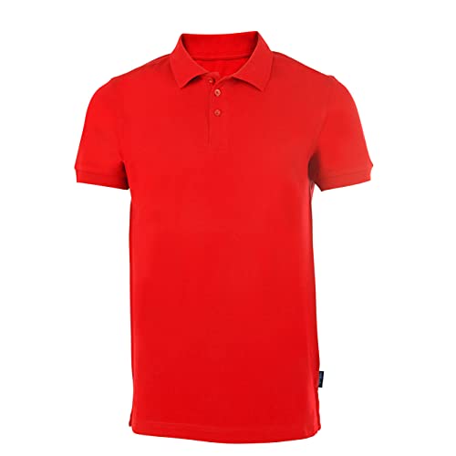 HRM Herren Heavy Stretch Polo, rot, Gr. 3XL I Premium Polo Shirt Herren aus 95% Baumwolle & 5% Elasthan I Basic Polohemd bis 40°C waschbar I Hochwertige & nachhaltige Herren-Kleidung I Workwear von HRM