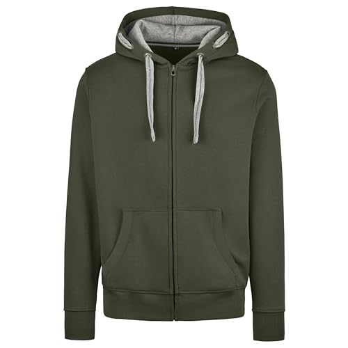 HRM Herren Hooded Jacket I Premium Kapuzenpullover Herren mit Kontrast-Innenfutter I Basic Hoodie mit Reißverschluss I Zip Hoodie I Hochwertige & nachhaltige Herren-Bekleidung von HRM