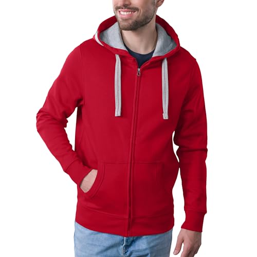 HRM Herren Jas M Kapuzenpullover, Rot, L von HRM