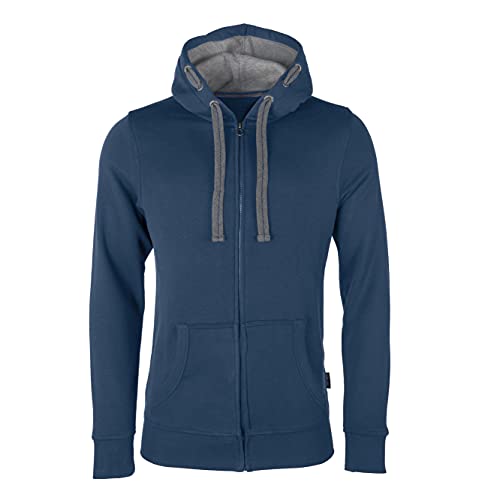 HRM Herren Hooded Jacket, denim, Gr. M I Premium Kapuzenjacke Herren mit Kontrast-Innenfutter I Basic Hoodie mit Reißverschluss I Zip Hoodie I Hochwertige & nachhaltige Herren-Bekleidung von HRM