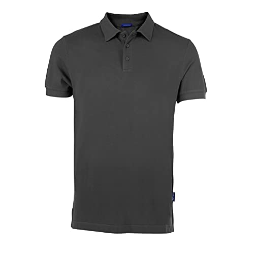 HRM Herren Luxury Polo, dunkelgrau, Gr. L I Premium Polo Shirt Herren aus 100% Baumwolle I Basic Polohemd bis 60°C farbecht waschbar I Hochwertige & nachhaltige Herren-Bekleidung von HRM