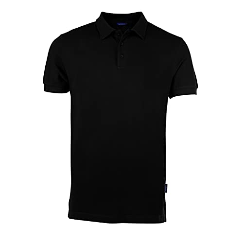 HRM Herren Luxury Polo, schwarz, Gr. M I Premium Polo Shirt Herren aus 100% Baumwolle I Basic Polohemd bis 60°C farbecht waschbar I Hochwertige & nachhaltige Herren-Bekleidung von HRM