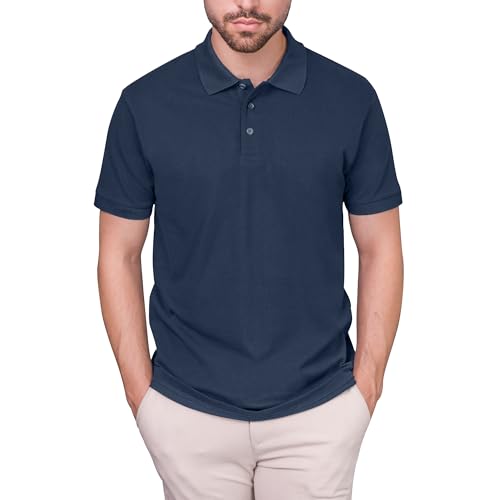 HRM Luxury Polo, Navy, Gr. XL | Premium Herren Poloshirt aus 100% Baumwolle | Basic Polohemd bis 60°C Farbecht Waschbar | Hochwertige & Nachhaltige Bekleidung von HRM