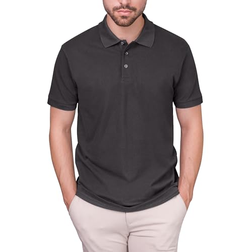 HRM Luxury Polo, Dunkelgrau, Gr. 4XL | Premium Herren Poloshirt aus 100% Baumwolle | Basic Polohemd bis 60°C Farbecht Waschbar | Hochwertige & Nachhaltige Bekleidung von HRM
