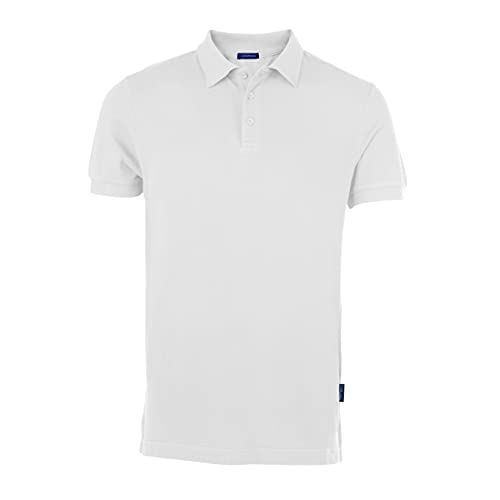 HRM Herren Luxury Polo, weiß, Gr. 2XL I Premium Polo Shirt Herren aus 100% Baumwolle I Basic Polohemd bis 60°C farbecht waschbar I Hochwertige & nachhaltige Herren-Bekleidung von HRM