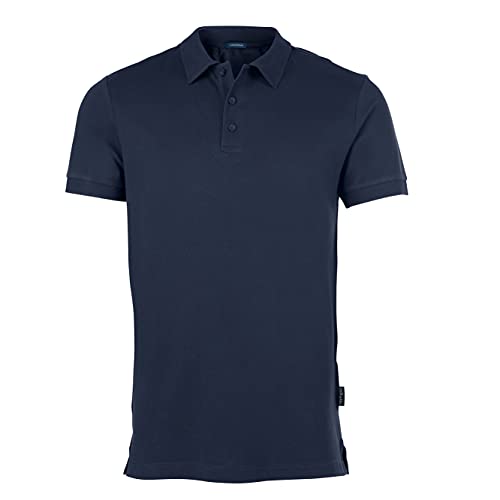 HRM Herren Luxury Stretch Polo, Navy, Gr. L I Premium Polo Shirt Herren aus 95% Baumwolle & 5% Elasthan I Basic Polohemd bis 40°C waschbar I Hochwertige & nachhaltige Herren-Bekleidung von HRM