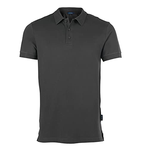 HRM Herren Luxury Stretch Polo, dunkelgrau, Gr. M I Premium Polo Shirt Herren aus 95% Baumwolle & 5% Elasthan I Basic Polohemd bis 40°C waschbar I Hochwertige & nachhaltige Herren-Bekleidung von HRM