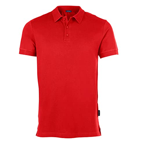 HRM Herren Luxury Stretch Polo, rot, Gr. L I Premium Polo Shirt Herren aus 95% Baumwolle & 5% Elasthan I Basic Polohemd bis 40°C waschbar I Hochwertige & nachhaltige Herren-Bekleidung von HRM