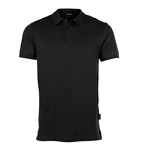 HRM Herren Luxury Stretch Polo, schwarz, Gr. S I Premium Polo Shirt Herren aus 95% Baumwolle & 5% Elasthan I Basic Polohemd bis 40°C waschbar I Hochwertige & nachhaltige Herren-Bekleidung von HRM