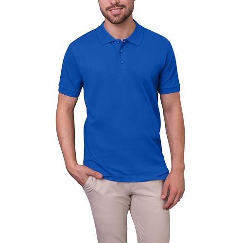 HRM Herren Luxury Stretch Polo, Royalblau, Gr. 2XL I Premium Polo Shirt Herren aus 95% Baumwolle & 5% Elasthan I Basic Polohemd bis 40°C waschbar I Hochwertige & nachhaltige Herren-Bekleidung von HRM