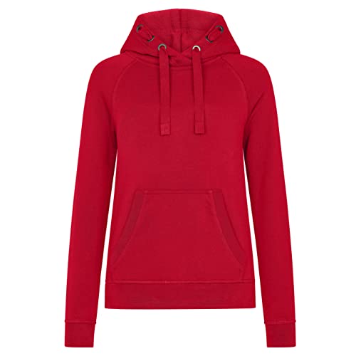 HRM Unisex 2005 Kid‘s Premium Raglan Hoody, dunkelgrau I Fair Trade Hoodie Kinder mit Kapuze, 320 g/m² I Aus 70% Baumwolle & 30% recyceltem Polyester, red, 134 von HRM