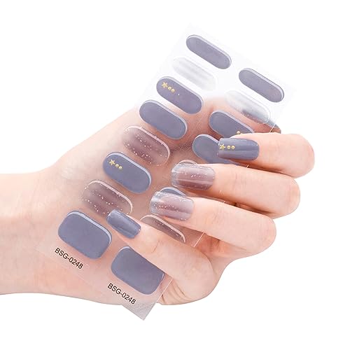 Halbgehärtete Gel Lackstreifen Selbstklebende Gel Aufkleber Dauerhafte Glitzer Gel Wraps Aufkleber Feile von HRODA
