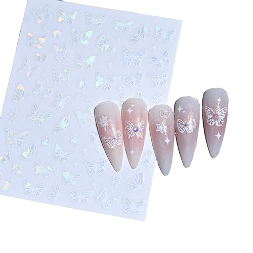 Nagelaufkleber Bunter Schmetterling Selbstklebend Nagelkunst Aufkleber Dekorationen Nagellack Vollständige Abdeckung Zum Aufdrücken Von Nagelstreifen Maniküre von HRODA