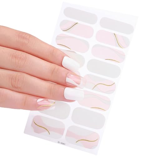 Nagellack Aufkleber Selbstklebender Nagelaufkleber Maniküre Aufkleber Vollständige Nagelfolien Wasserdichte Nagelstreifen Mit Nagelfeile von HRODA