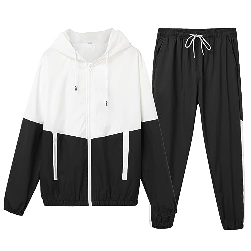 Jogging Anzüge Männer Jogginganzug Trainingsanzug Zip Windbreaker + Hose Freizeitanzug Sport Jogging Laufen 2 Piece Übergröße Streetwear Tracksuit 3XL 4XL 5XL 6XL Jogging-Anzug von HRTLSS
