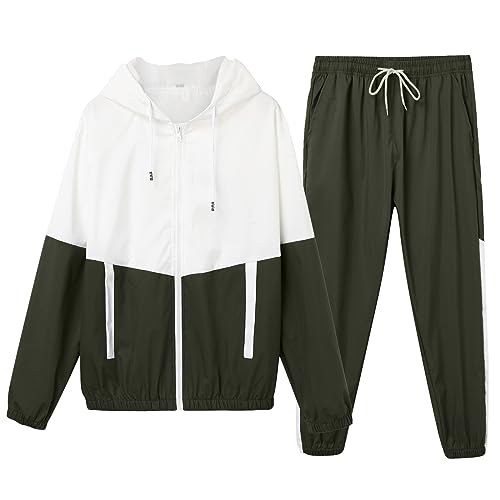 Jogging Anzüge Männer Jogginganzug Trainingsanzug Zip Windbreaker + Hose Freizeitanzug Sport Jogging Laufen 2 Piece Übergröße Streetwear Tracksuit 3XL 4XL 5XL 6XL Jogging-Anzug von HRTLSS