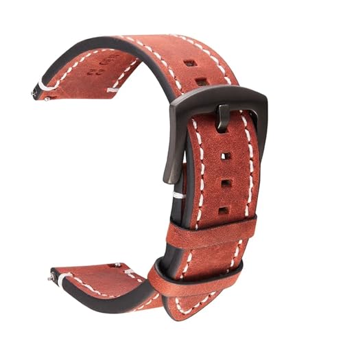 18 mm 20 22 24 Uhrenarmbänder mit Schnellverschluss, Vintage-Ersatzgürtelarmband, Business-Uhrenarmband for Herren und Damen(rot,18mm) von HRTUFN
