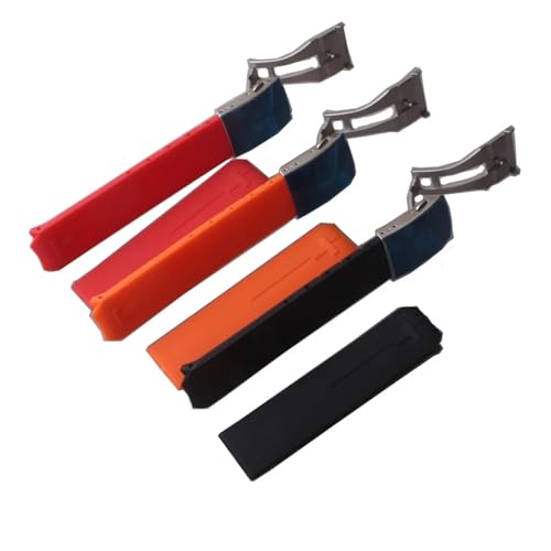 Armband Silikonkautschuk Spezielle gebogene Enden Z353 Sportuhr Zubehör Rot Orange Schwarz 20MM(rot) von HRTUFN